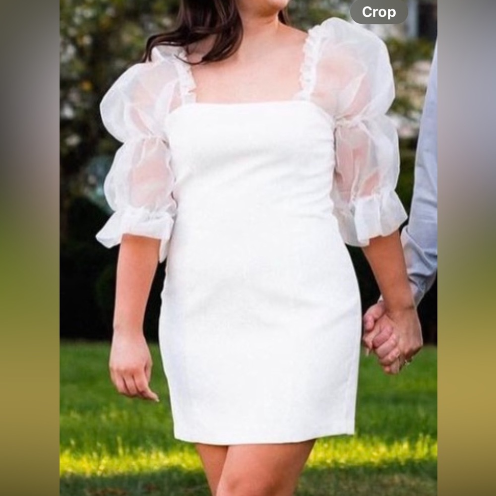 Amanda Uprichard White puff sleeve dress